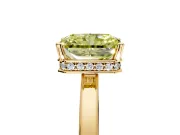 Hidden Halo Engagement Ring Setting for Fancy Yellow Radiant Cut Center with Wide Flat Plain Band and Prong Head in Yellow Gold