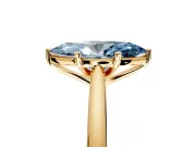 Solitaire Engagement Ring Setting for Fancy Blue Marquise Center with Narrow Cathedral Band and Prong Head in Yellow Gold