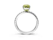 Solitaire Engagement Ring Setting for Fancy Yellow Radiant Cut Center with Shared-Prong Accents and Prong Head in Platinum