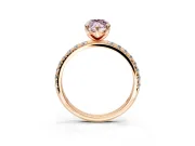 Solitaire Engagement Ring Setting for Fancy Pink Marquise Center with Micro Pave Band and Prong Head in Rose Gold