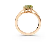 Solitaire Engagement Ring Setting for Fancy Yellow Heart-Shaped Center with Plain Bypass Twist Band and Prong Head in Rose Gold