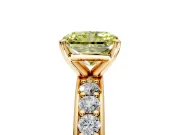 Solitaire Engagement Ring Setting for Fancy Yellow Radiant Cut Center with Channel-Set Accents and Prong Head in Yellow Gold