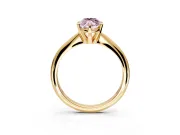 Solitaire Engagement Ring Setting for Fancy Pink Marquise Center with Knife Ridge Band and Claw Prong Head in Yellow Gold