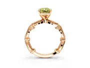 Solitaire Engagement Ring Setting for Fancy Yellow Radiant Cut Center with Marquise Panel Band and Prong Head in Rose Gold