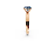 Solitaire Engagement Ring Setting for Fancy Blue Round Cut Center with Wide Knife Ridge Band and Prong Head in Rose Gold