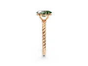 Solitaire Engagement Ring Setting for Fancy Green Oval Center with Plain Twisted Rope Band and Prong Head in Rose Gold
