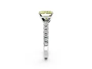 Solitaire Engagement Ring Setting for Fancy Yellow Radiant Cut Center with Large Accents and Prong Head in Sterling Silver