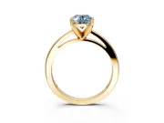Solitaire Engagement Ring Setting for Fancy Blue Oval Center with Basket Rail and Prong Head in Yellow Gold