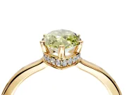 Hidden Halo Engagement Ring Setting for Fancy Yellow Marquise Center with Wide Flat Plain Band and Prong Head in Yellow Gold