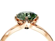 Solitaire Engagement Ring Setting for Fancy Green Round Cut Center with Plain Split Shank and Prong Head in Rose Gold