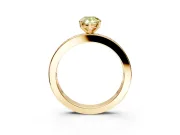 Solitaire Engagement Ring Setting for Fancy Yellow Pear-Shaped Center with Channel Baguette Band and Prong Head in Yellow Gold