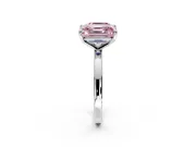 Fancy Pink Asscher Cut and Emerald Cut Lab-Grown Diamond Toi et Moi Engagement Ring with Prong-Set Stones in Sterling Silver