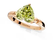 Solitaire Engagement Ring Setting for Fancy Yellow Heart-Shaped Center with Beaded Shoulders and Prong Head in Rose Gold