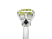 Solitaire Engagement Ring Setting for Fancy Yellow Princess Cut Center with Plain Band and Tulip Prong Head in Platinum