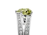 Split Shank Engagement Ring Setting for Fancy Yellow Heart-Shaped Center with Pave Split Shank and Prong Head in Sterling Silver