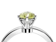 Solitaire Engagement Ring Setting for Fancy Yellow Pear-Shaped Center with Plain Band and Tulip Prong Head in Platinum