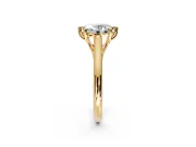 Solitaire Engagement Ring Setting for Oval Center with Cathedral Band and Prong Head in Yellow Gold