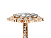 Milgrain Halo Engagement Ring Setting for Marquise Center with Bezel Point Accents and Prong Head in Rose Gold