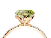 Solitaire Engagement Ring Setting for Fancy Yellow Heart-Shaped Center with Pave Accents and Prong Head in Rose Gold