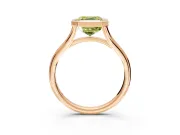 Solitaire Engagement Ring Setting for Fancy Yellow Asscher Cut Center with V Split Shank and Bezel Head in Rose Gold