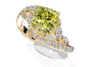 Solitaire Engagement Ring Setting for Fancy Yellow Cushion Cut Center with Filigree Band and Prong Head in Yellow Gold
