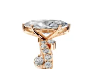 Solitaire Engagement Ring Setting for Marquise Center with Bar-Station Pave Twist and Prong Head in Rose Gold