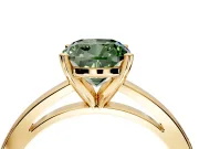Solitaire Engagement Ring Setting for Fancy Green Cushion Cut Center with Basket Rail and Prong Head in Yellow Gold
