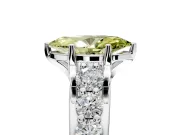 Solitaire Engagement Ring Setting for Fancy Yellow Marquise Center with Graduated Shared Prongs and Prong Head in Sterling Silver
