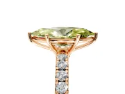 Solitaire Engagement Ring Setting for Fancy Yellow Marquise Center with Large Accent Band and Prong Head in Rose Gold