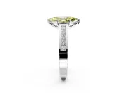 Solitaire Engagement Ring Setting for Fancy Yellow Marquise Center with Princess Cut Channel Band and Prong Head in White Gold