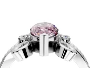 Solitaire Engagement Ring Setting for Fancy Pink Marquise Center with Twisted Band and Scroll Prong Head in Platinum