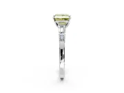 Bar-Set Engagement Ring Setting for Fancy Yellow Princess Cut Center with Tapered Baguette Accents and Prong Head in White Gold