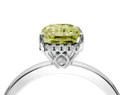 Solitaire Engagement Ring Setting for Fancy Yellow Radiant Cut Center with Fine Wire Band and Prong Head in Sterling Silver