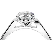 Solitaire Engagement Ring Setting for Oval Center with Channel Accents and Prong Head in Sterling Silver