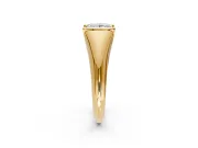 Tension Engagement Ring Setting for Princess Cut Center with Wide Tapered Band and Tension Head in Yellow Gold