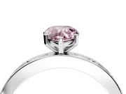 Solitaire Engagement Ring Setting for Fancy Pink Pear-Shaped Center with Channel Baguette Band and Prong Head in Platinum