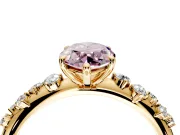 Cluster Engagement Ring Setting for Fancy Pink Marquise Center with Round Cut Accent Band and Prong Head in Yellow Gold