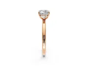 Hidden Halo Engagement Ring Setting for Cushion Cut Center with Thin Rounded Band and Prong Head in Rose Gold