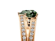 Split Shank Engagement Ring Setting for Fancy Green Heart-Shaped Center with Pave Split Shank and Prong Head in Rose Gold