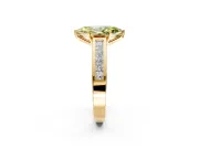 Solitaire Engagement Ring Setting for Fancy Yellow Marquise Center with Princess Cut Channel Band and Prong Head in Yellow Gold