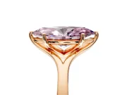 Solitaire Engagement Ring Setting for Fancy Pink Marquise Center with Plain Split Shank and Prong Head in Rose Gold