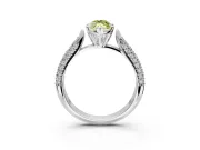 Solitaire Engagement Ring Setting for Fancy Yellow Marquise Center with Multi-Row Accents and Prong Head in Platinum