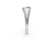 Tension Engagement Ring Setting for Fancy Blue Heart-Shaped Center with Wide Tapered Band and Tension Head in Sterling Silver