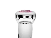 Solitaire Engagement Ring Setting for Fancy Pink Cushion Cut Center with Wide Band and Bezel Head in Platinum