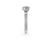 Rope Engagement Ring Setting for Round Cut Center with Accent Shoulders and Prong Head in Platinum