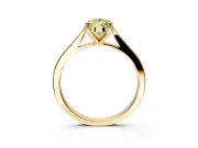 Solitaire Engagement Ring Setting for Fancy Yellow Pear-Shaped Center with Tapered Shoulders and Prong Head in Yellow Gold