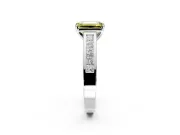 Solitaire Engagement Ring Setting for Fancy Yellow Emerald Cut Center with Princess Cut Channel Band and Prong Head in White Gold