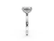 Fancy Blue Emerald Cut and Emerald Cut Lab-Grown Diamond Toi et Moi Engagement Ring with Prong-Set Stones in White Gold