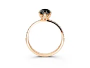 Solitaire Engagement Ring Setting for Fancy Black Marquise Center with Fine Pave Accents and Prong Head in Rose Gold
