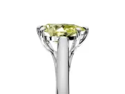 Solitaire Engagement Ring Setting for Fancy Yellow Pear-Shaped Center with Cathedral Band and Prong Head in Sterling Silver